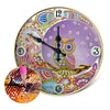 DIY Round Metal Tin Owl Diamond Painting Special Shaped  Clock Kit