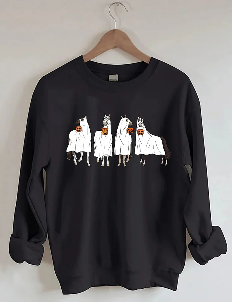 Halloween Horse Ghost Sweatshirt socialshop