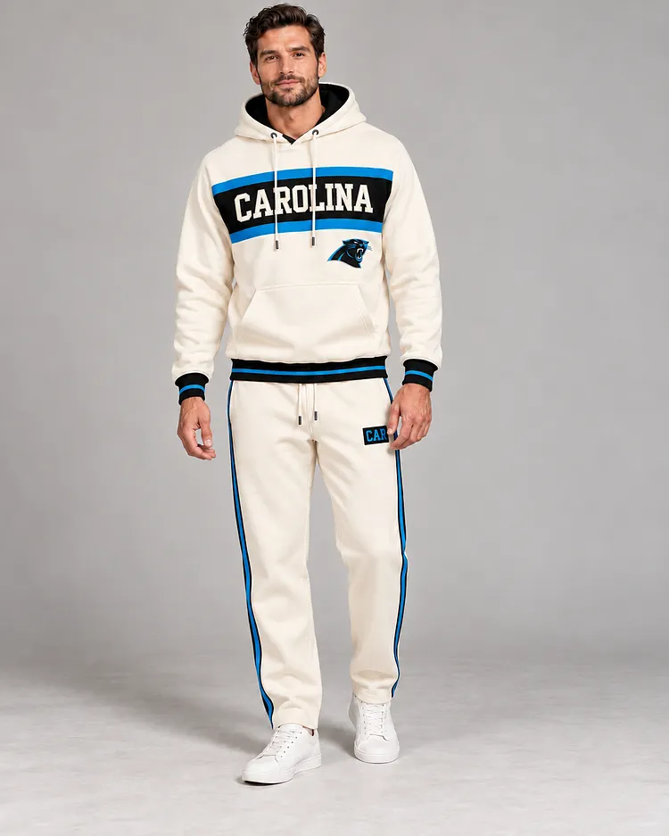 Carolina Panthers Men's Hoodie And Pants Set - Design 2