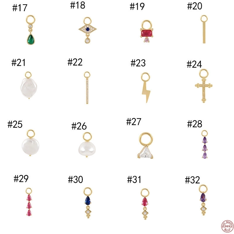 1 Piece 10mmKS115067-Z Sterling Silver Zircon Geometric Pendant Jewelry Accessories