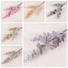 Snow Flocking 3 Stems Artificial Eucalyptus Leaf Autumn Winter Home Wedding Decor