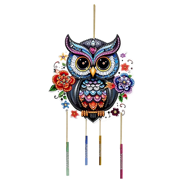 Double Sided Special Shaped Animal Diamond Art Painting Wind Bell Hanging Sign