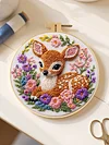 Animal DIY Stamped Embroidery Starter Kit for Beginners Adults Craft Lovers Gift Cross Stitch Kit with Embroidery Hoop 29x29cm
