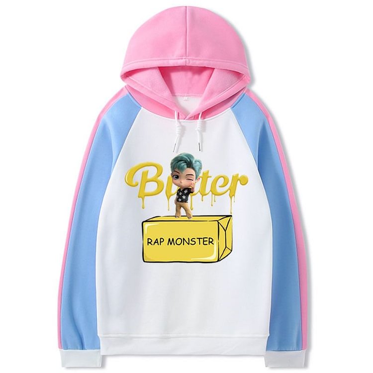 방탄소년단 Butter Rap Monster Colorblock Hoodie