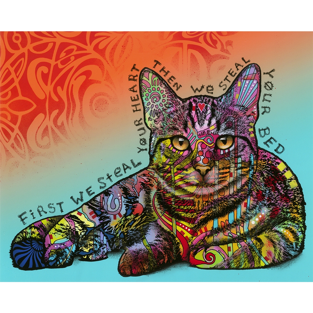 

Psychedelic Cat - Square Drill Diamond Painting - 40*30CM, 501 Original