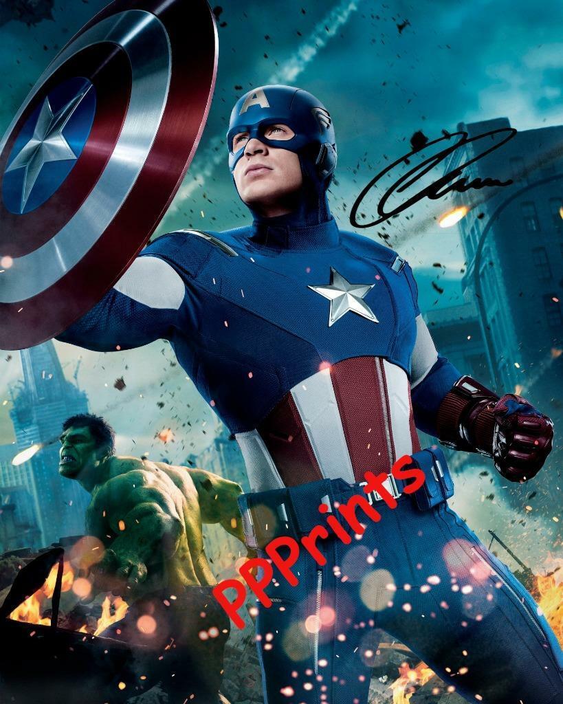 CHRIS EVANS The Avengers AUTOGRAPH 10X 8