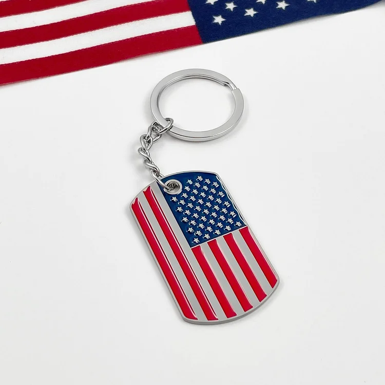 American Dog Tag Keychain