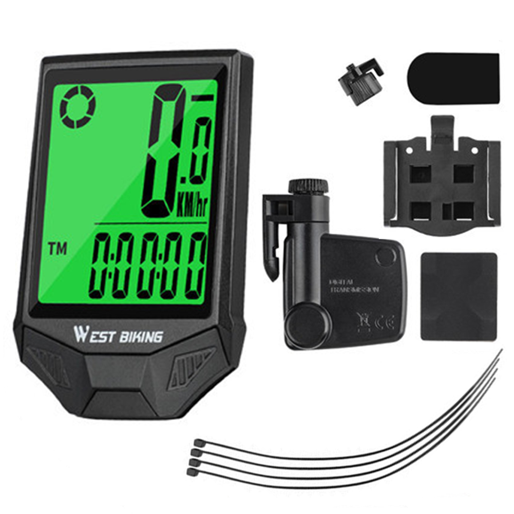 

WEST BIKING Bike Waterproof Wireless Speedometer Bicycle Luminous Computer, Black, 501 Original