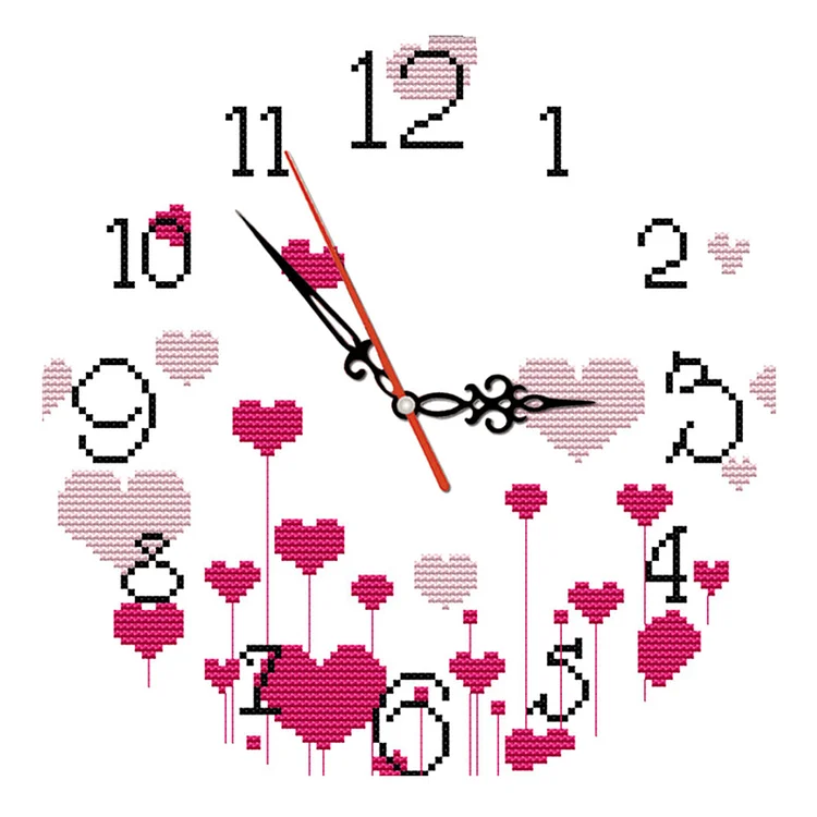 14CT Clock G305 Heart Stamped Cross Stitch 27*27CM fgoby