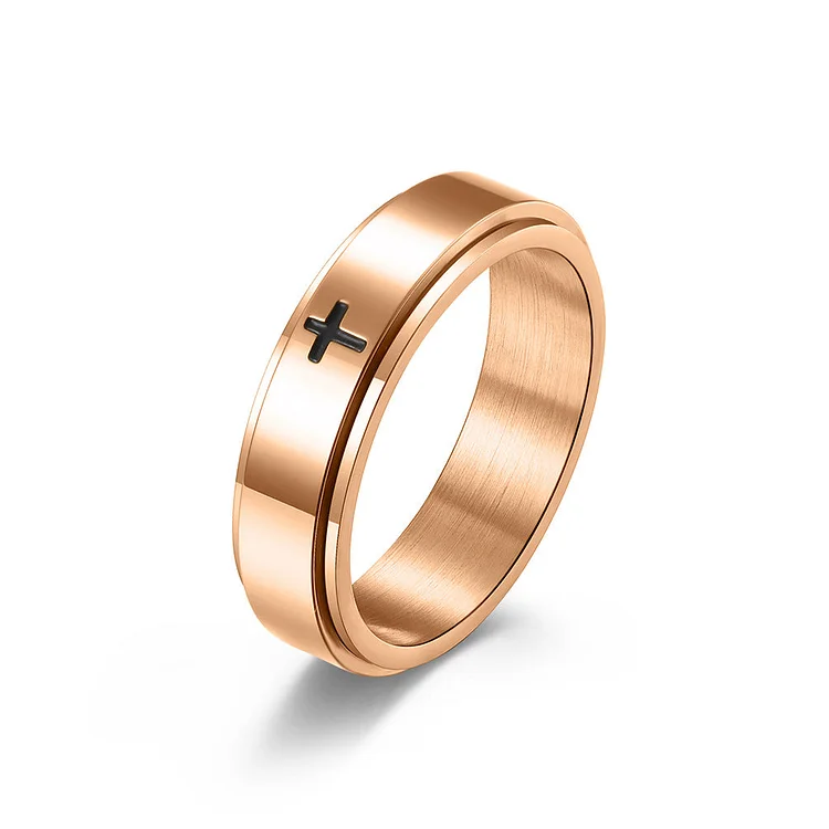 Simple Cross Rotatable Decompression Anxiety Ring