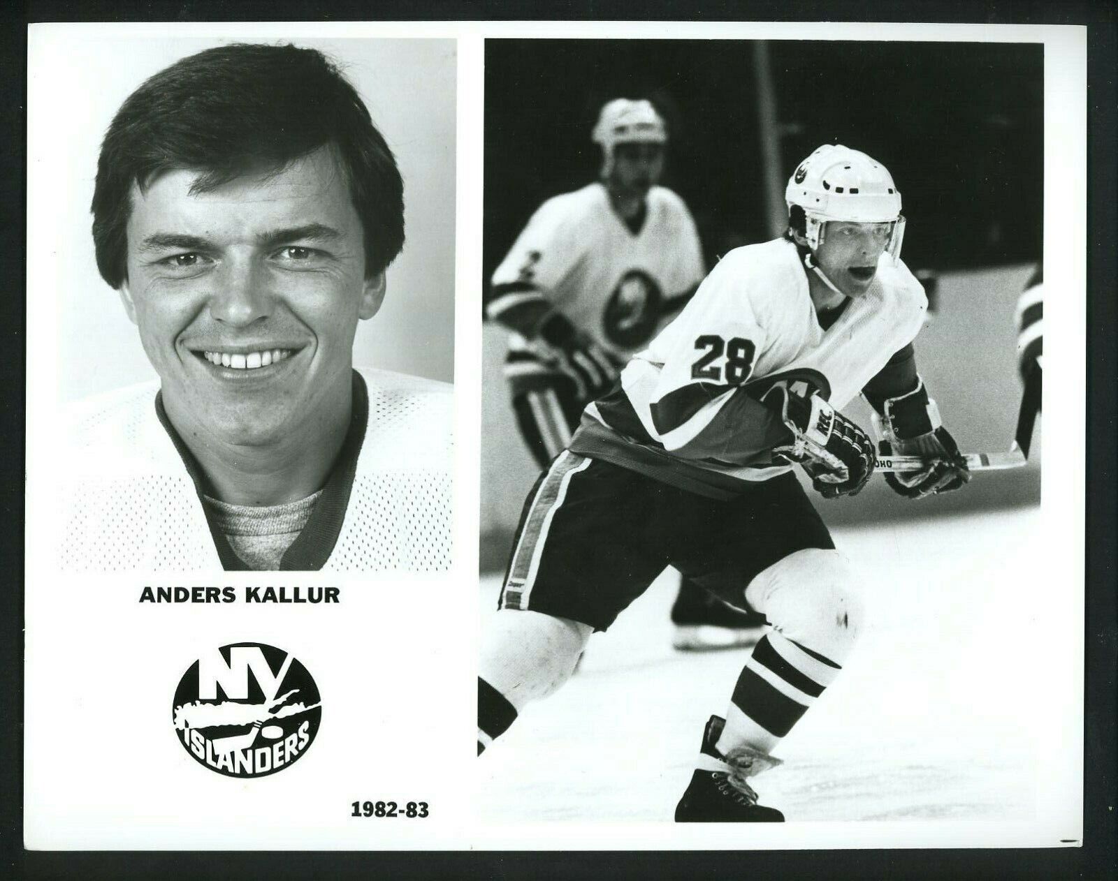 Anders Kallur New York Islanders team issued 1982 Press Photo Poster painting