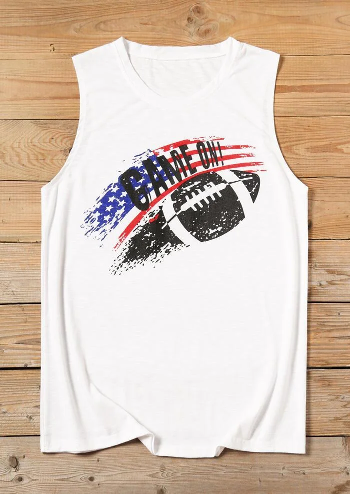 Game On American Flag Tank - White