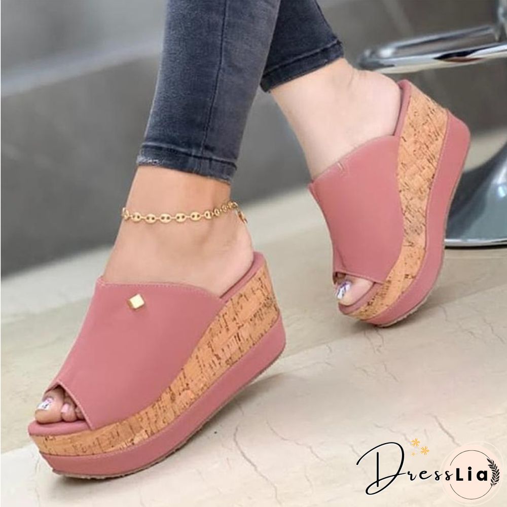 Wedge Slippers Women Shoes Summer Peep Toe Sandals Fashion Platform Slippers Outdoor Casual Flip Flops Sandalias De Mujer