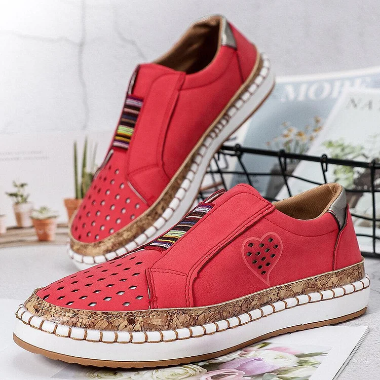 Women Breathable Hollow Slip On Walking Casual Flat Loafers