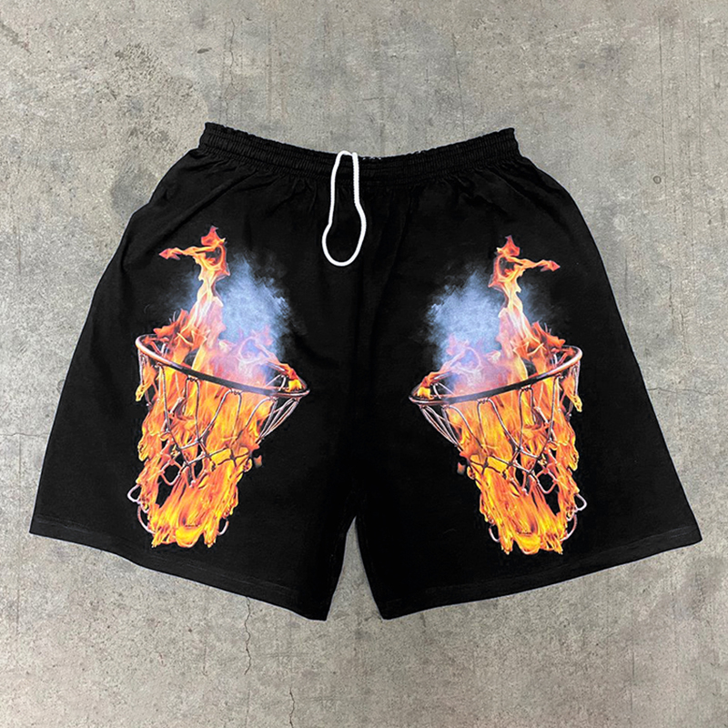 Loveciss®/ Basketball Fire Hip Hop Mesh Shorts