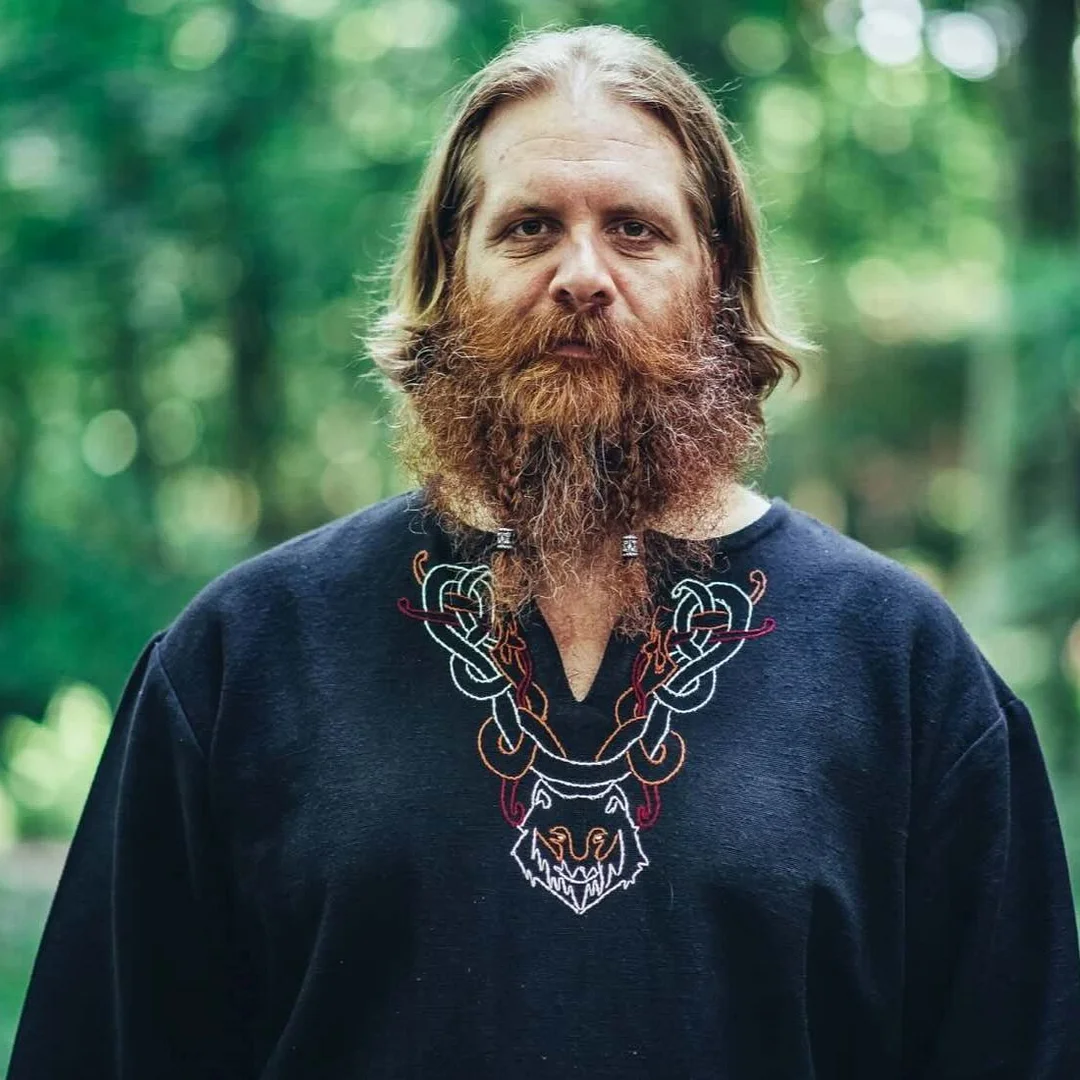 Men's Viking Embroidered Robe Top-inspireuse