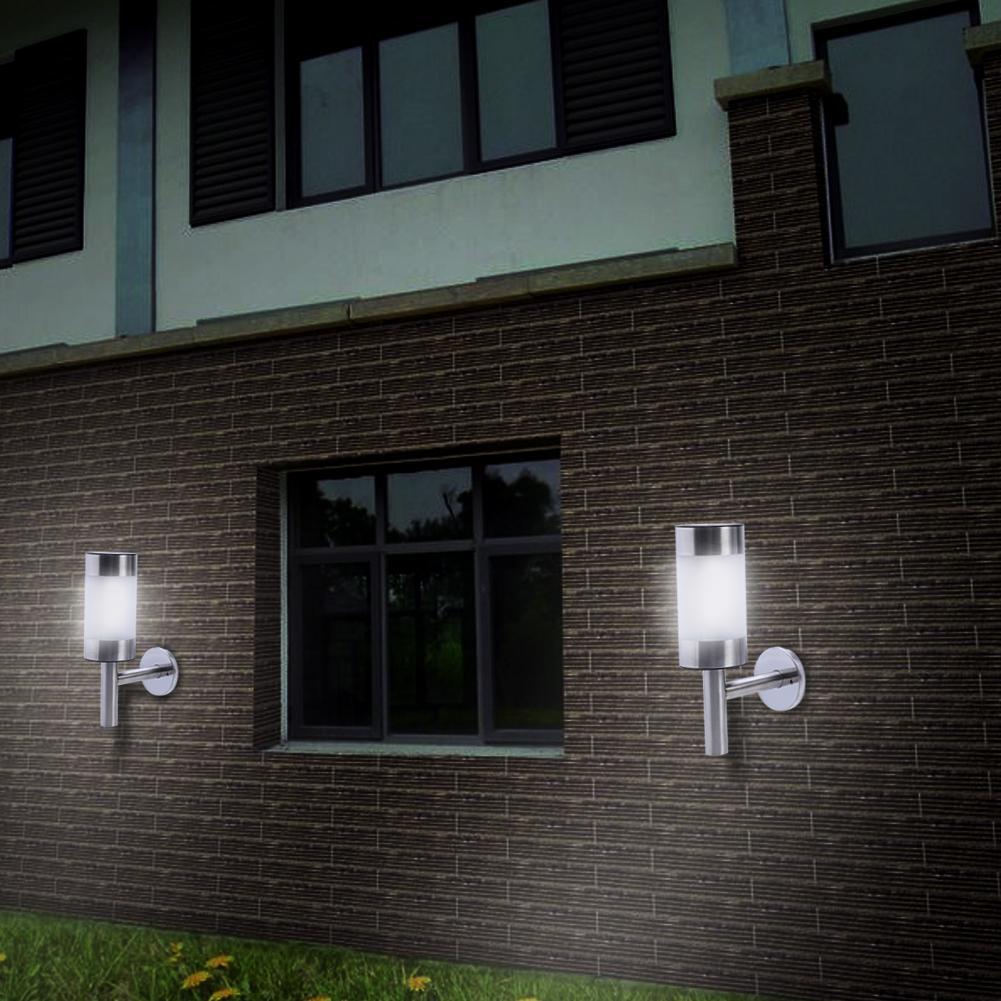 

2 Stainless Steel Solar Powered LED Wall Fence Li-Outdoor Solar Light, 501 Original