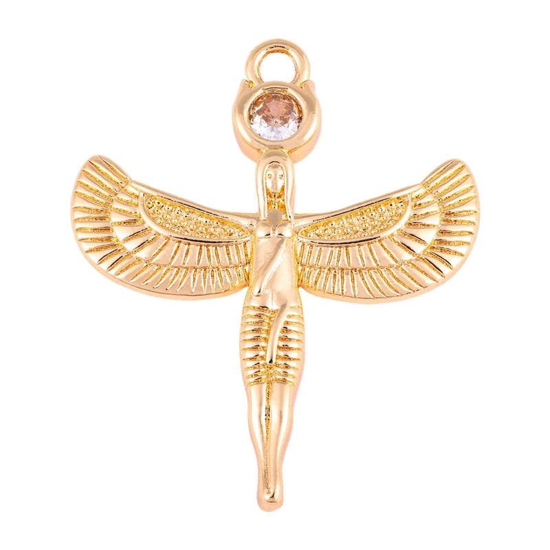 1 Piece Copper Zircon Four Leaf Clover Round Heart Shape Pendant Jewelry Accessories