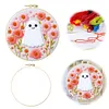 【Limited Stock Sale】Retro Flower Ghost-DIY Embroidery Kit with Pattern Cotton Threads Needles Hoop 25*25cm/9.84*9.84in tapestrymarket