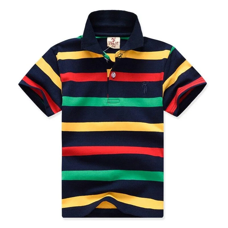2021 Summer Boys Cotton T shirts 2-11Yrs Baby Boys T shirts Boy Kid Stripe Top Tees Shorts Sleeve Children Clothing Boys Clothes