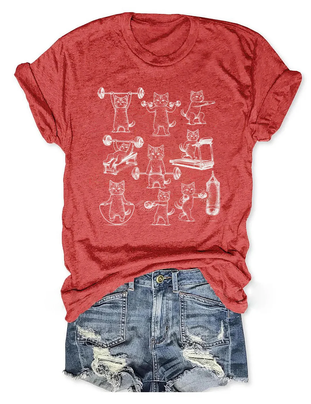 Funny Cats Gym T-shirt