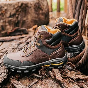 Patron Boots Men's Steel Toe Work Boots – Genuine Leather, Slip & Oil Resistant, Lace Up, Dark Brown