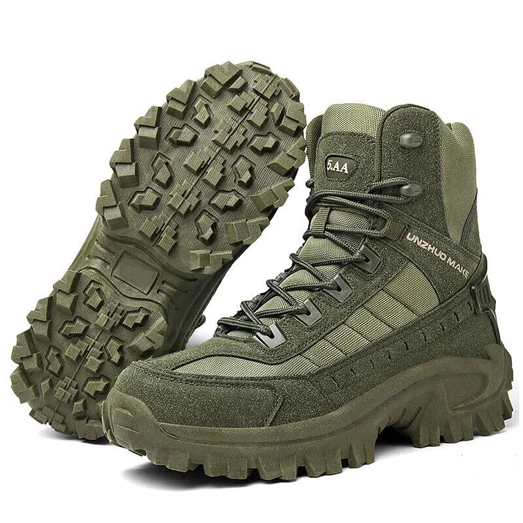  Men's Waterproof Side Zipper Outdoor Combat Boots (Durability Upgrade)