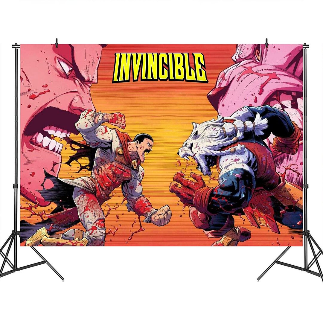 Invincible Backdrop Curtain Birthday Background Photo Booth Stand Party Wall