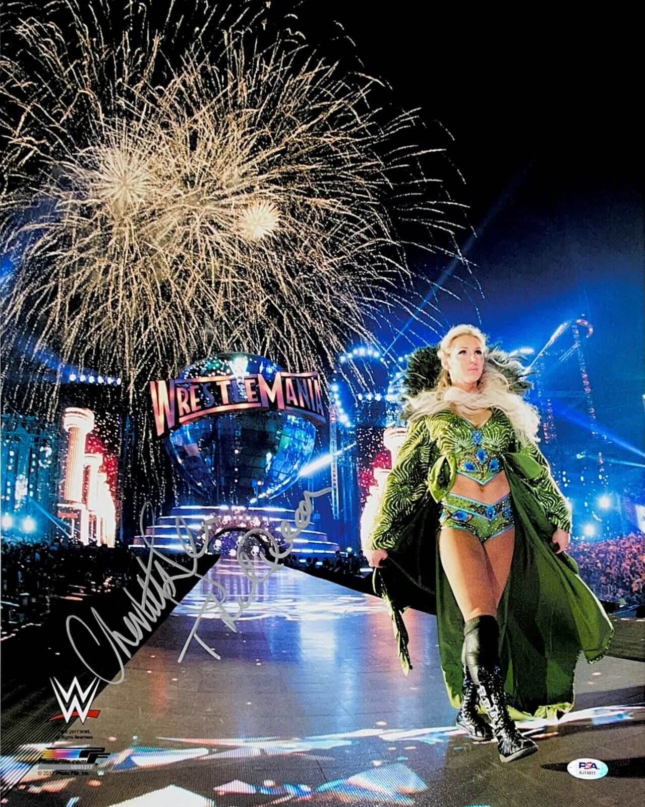 WWE CHARLOTTE FLAIR HAND SIGNED AUTOGRAPHED 16X20 Photo Poster painting WITH PROOF AND PSA COA 3