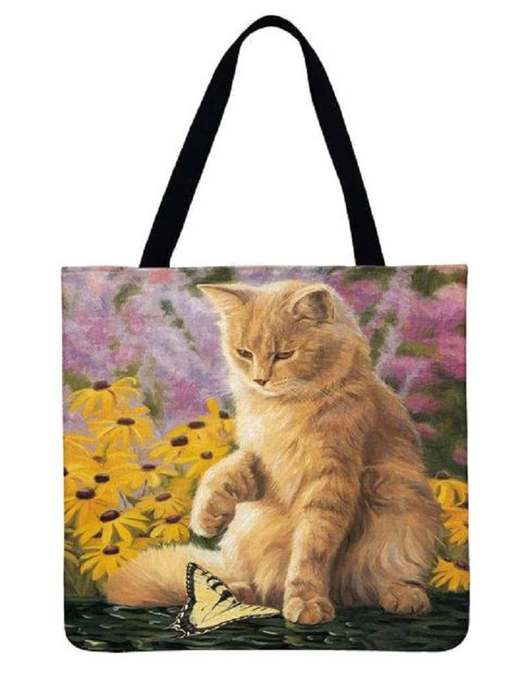 Lovely Cat - Linen Tote Bag