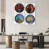 4pcs Diamond Painting -DIY Round Drill Stained Glass Animal