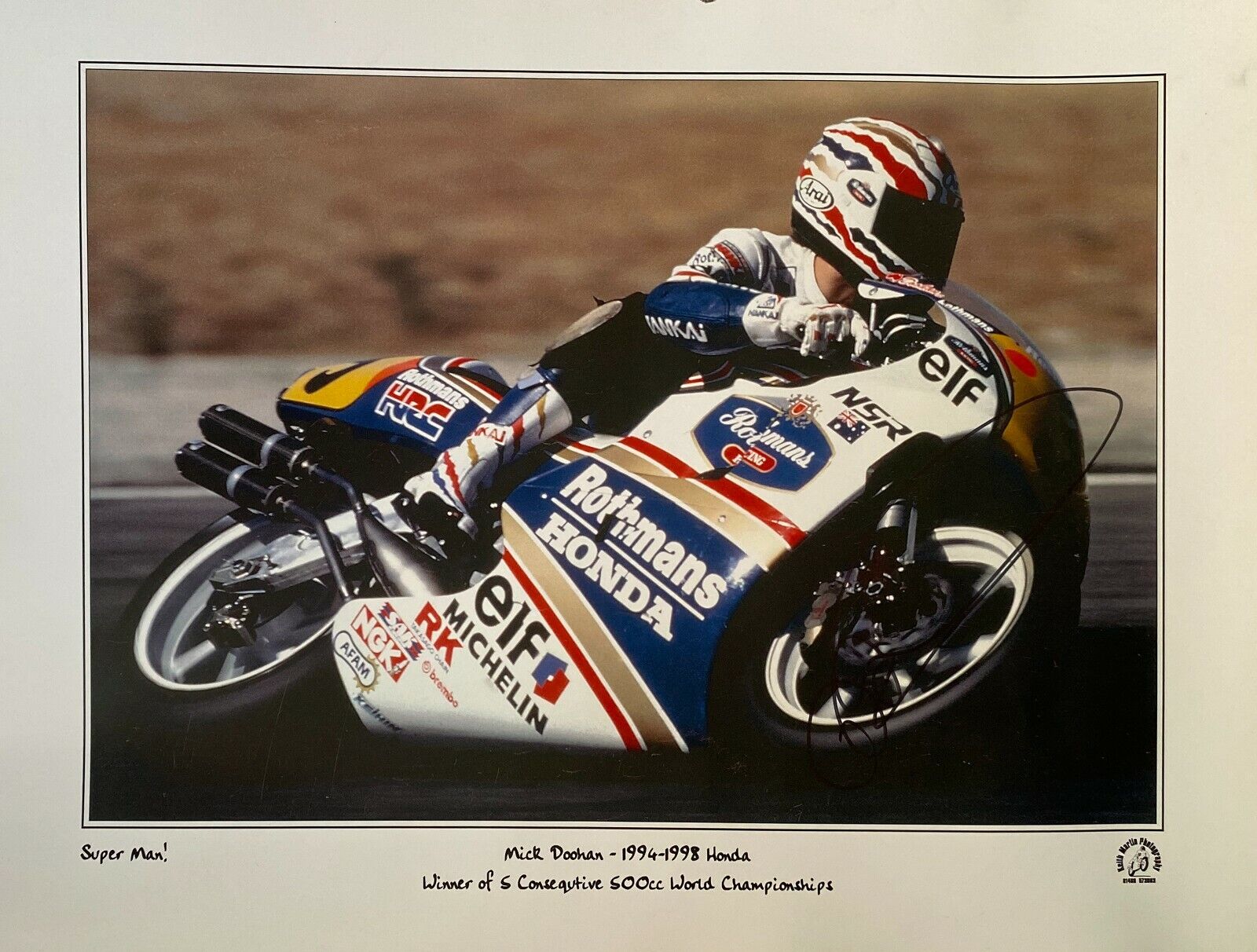 Mick Doohan Hand Signed 14x10 Photo Poster painting MotoGP Autograph Honda