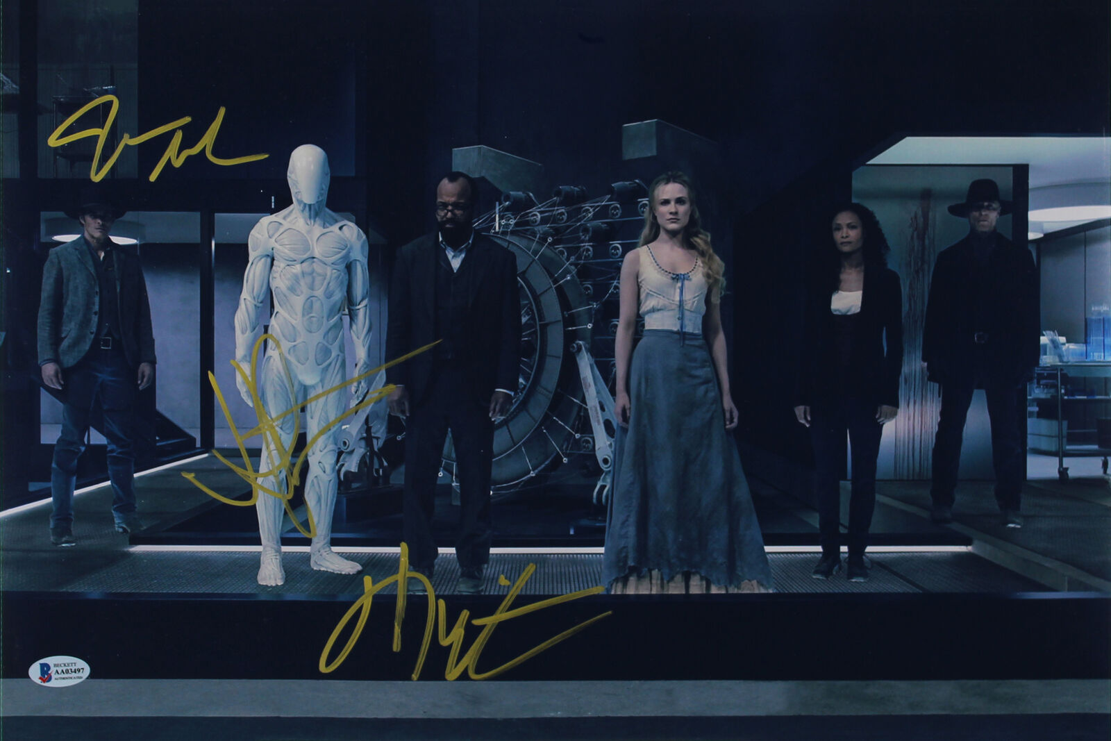 Westworld (3) Abrams, Wright & Marsden Authentic Signed 12x18 Photo Poster painting BAS #AA03497