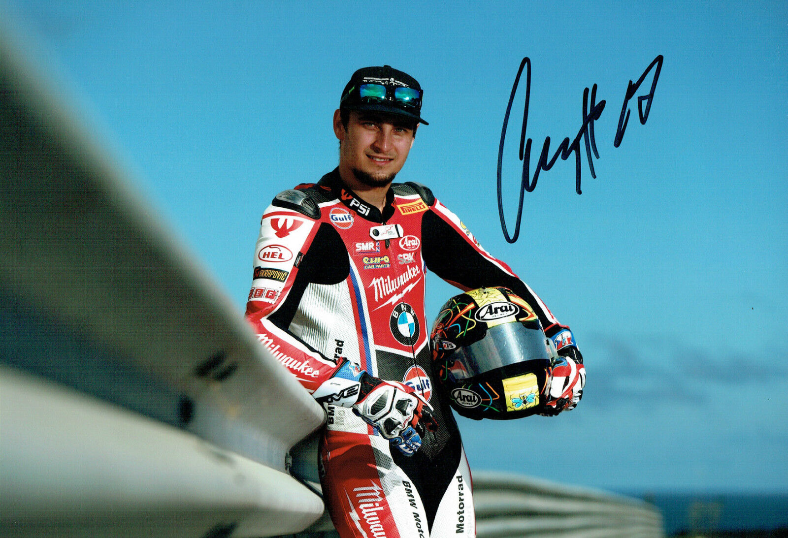 Karel ABRAHAM SIGNED 12x8 Photo Poster painting A AFTAL Autograph COA Milwaukee BMW WSBK