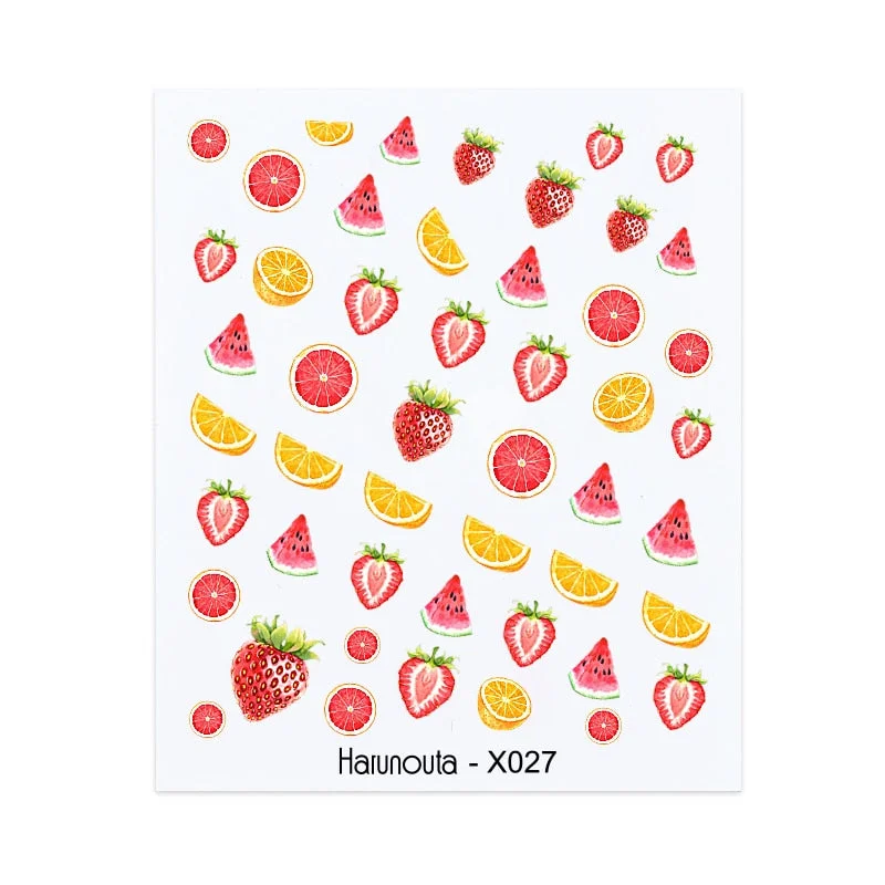 Harunouta Butterfly Flower Design Leaves Nail Water Decals Color Wave Geometric Line Charms Sliders Decoration Tips For Nail Art-Nail Inspo