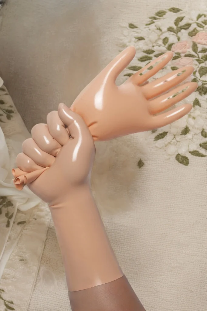 Unisex Latex Gloves Mannequin Classic Short Molded Latex Gloves Sophisticated Minimalist Gloves (KG31583)