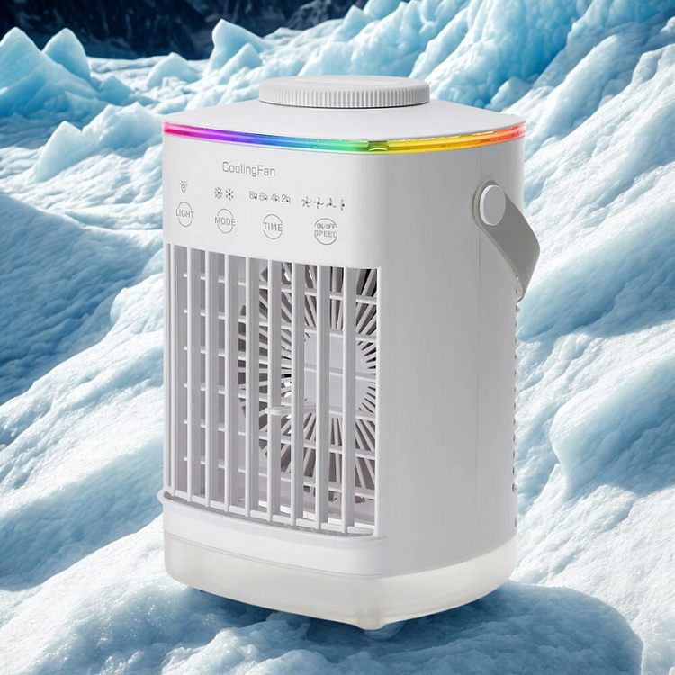 Desktop Air Cooler Mini Portable Air Conditioner and Humidifier with LED Light