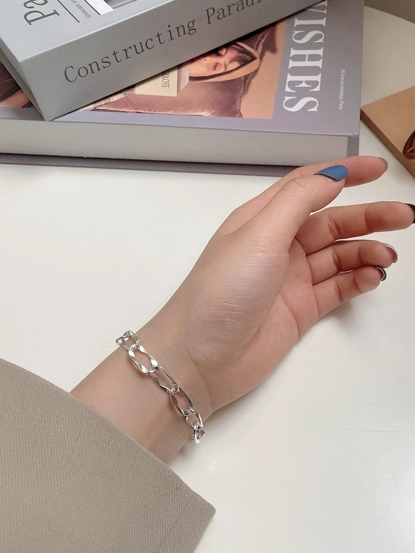 925 Sterling Silver Bracelets Casual Modern Style Minimalist
