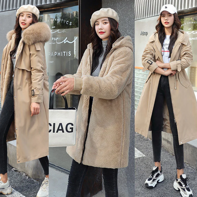 Toloer Send To Overcome Cotton-Padded Clothes Female Long Winter New Fashion Over The Knee A Dress Three Wear Live Live Cotton-Padded Clothes Female-Outfit Ideas