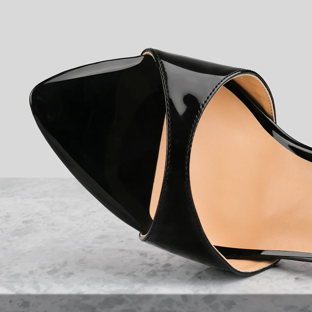 120mm/4.72 Inch Women's Sandals Removable Chain Ankle Strap Pointed Toe Mules Heels Red Bottom Heels