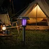 Solar-powered Solar Dual-Mode Garden Zapper IPX4 Waterproof Outdoor Garden Insect Killer Lamp Mosquito Repellent Zappers for Moths Gnats Flies Small Flying Insect Gnat