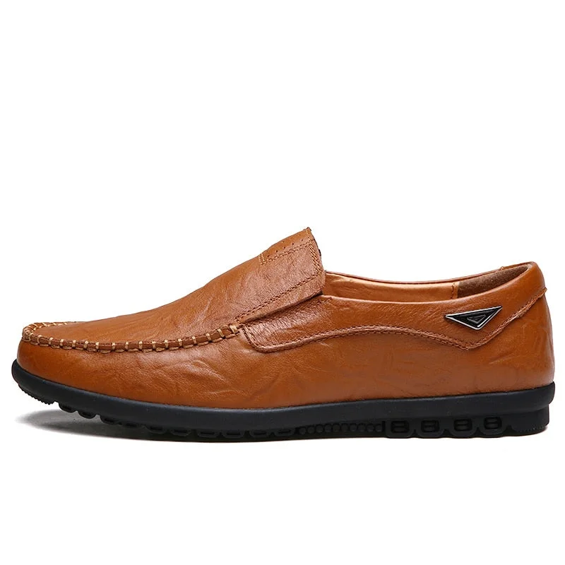 Genuine Leather Men Shoes Casual Luxury Brand Soft Mens Loafers Moccasins Breathable Slip on Male Driving Shoes Plus Size 37-47