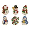 6PCS Snowman DIY Pearl Diamond Painting Christmas Fridge Magnets, Sparkling Rhinestone Refrigerator Magnet Craft Kit for Home Decor & Gifts