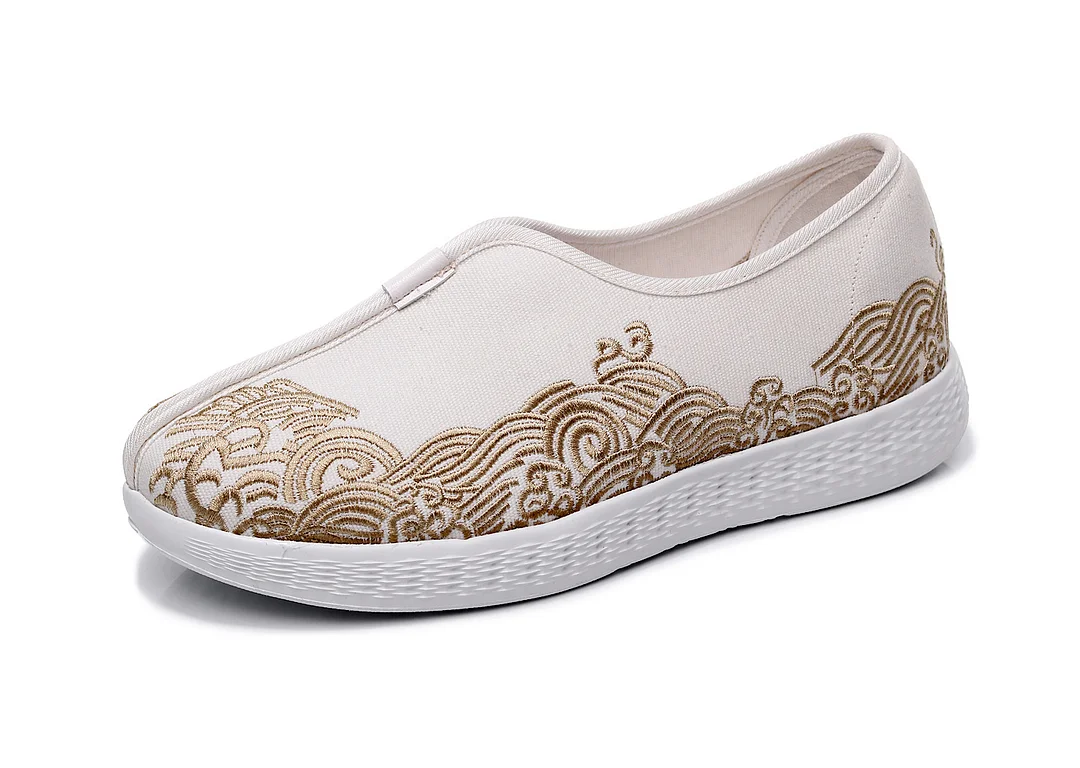 Colourp Colourp Men's Shoes Embroidered Korean Cloth Shoes Social Embroidery Flower Bean Shoes Lazy Tide Sail Flat Cloth Shoes