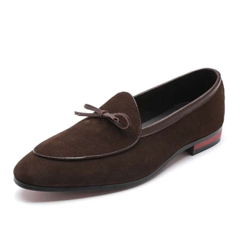 Men Formal Wedding Shoes Men slip on fashion Business Dress Bow Shoes Men Loafers Pointy Shoes outdoor club party moccasins