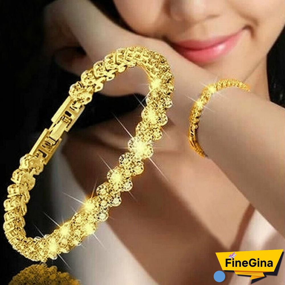 Luxury Fashion Women 925 Sterling Silver Crystal Bracelet 18K Gold Braided Leaf Bracelet Rose Gold Bracelet for Women Diamond Bracelet Valentine's Day Gift Party Bride Engagement Wedding Bracelet Anniversary Gift Christmas Gift Jewelry