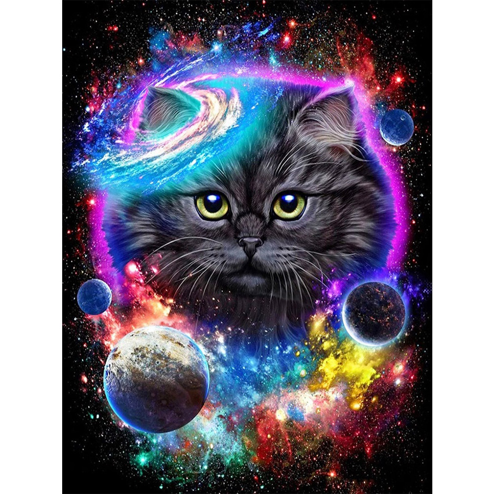 

Black Cat in the Universe - Round Drill Diamond Painting - 30*40CM, 501 Original