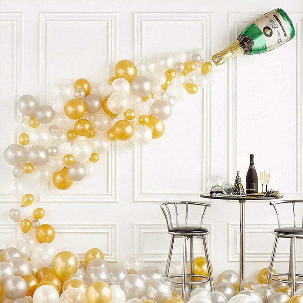 Champagne Bottle New Year's Eve Balloon Champagne Burst Decoration