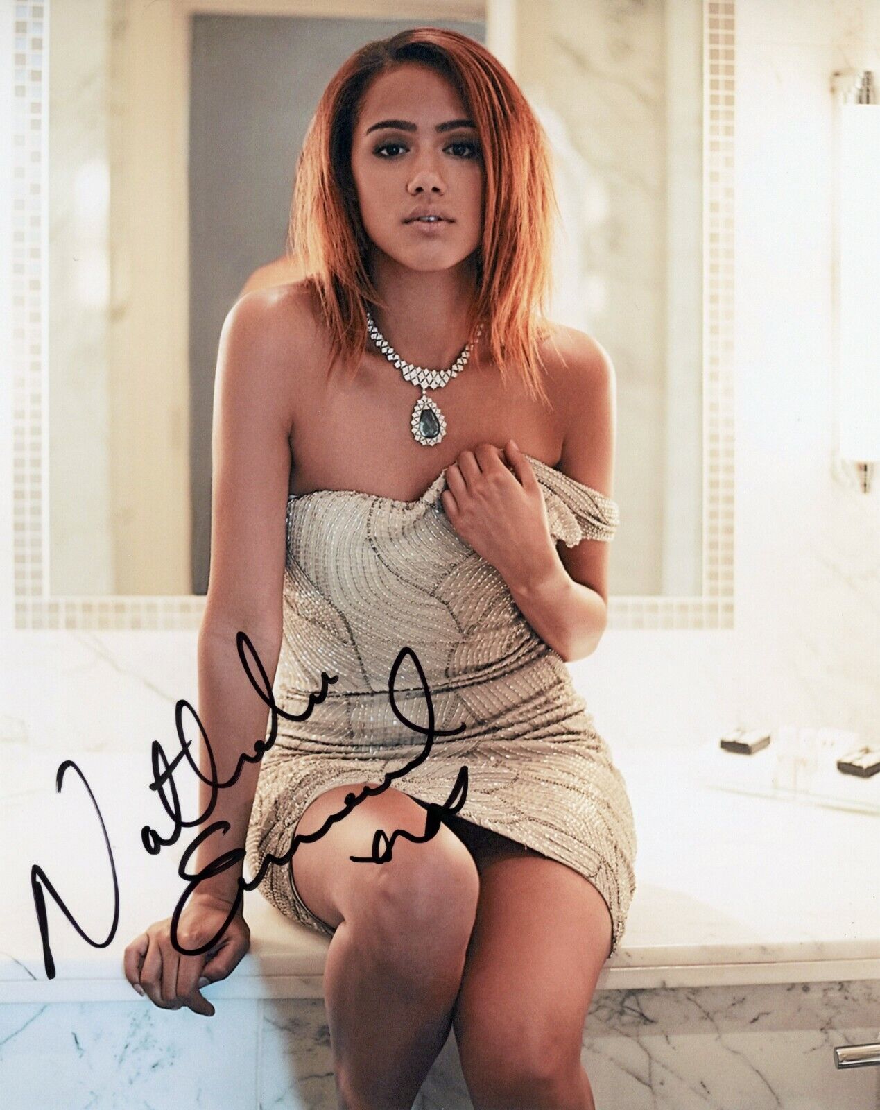 ~~ NATHALIE EMMANUEL Authentic Hand-Signed SEXY Game of Thrones