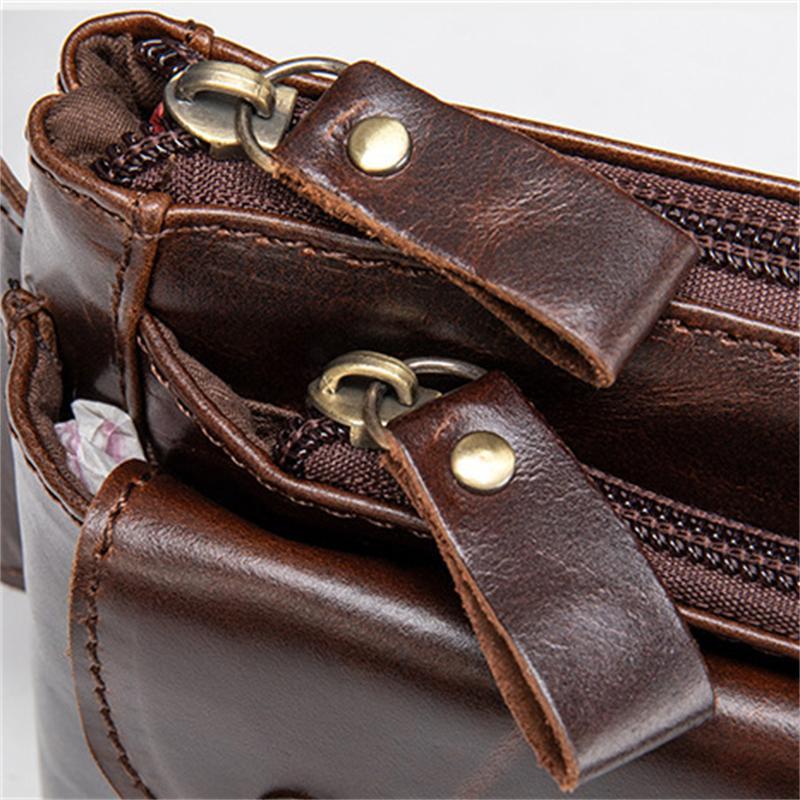 Leather Trendy Men's Bag Casual Crossbody Bag Fashion Waist Bag Chest Bag
